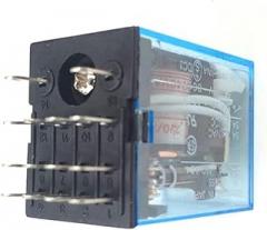 MY4NJ Electronic Micro Mini Electromagnetic Relay 5A 14PIN Coil 4DPDT with PYF14A Socket Base DC 12V 24V AC 110V 220V LED 50Sets(AC 110V)