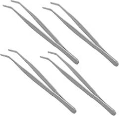 Stainless Steel Curved Tweezers Set for Garden Reptile Care and Diy Crafting