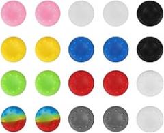 20Pcs Silicone Thumb Stick Grips Cover, Antiskid Colorful Thumb Grips Cases for /// One/360 Gaeme Controller