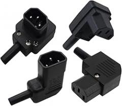 250v 10a Elbow 90° IEC320 C13 C14 PDU UPS Wired Power Outlet Assemble Install C0innector Electric Panel Receptacle AC Socket Plug Replacement for OEM New 2026 High for Reliable Electronic Component