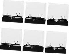 VALICLUD 6Pcs Transparent Mineral Specimen Display Boxes Clear Storage Containers for Rocks Crystals Jewelry Scratch Resistant Collectible Organizer with Black Base