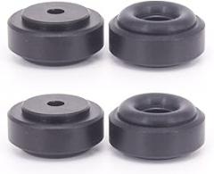 4PCS Amplifier Feet Shock Absorber 20x8mm Black Silver Gold Speaker turntable Feet Spike Rubber Ring Amplifier Feet Aluminum (Black)