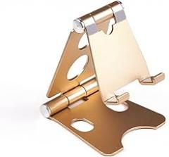 GAME'NIR Multi-Angle Adjustable Compact Metal Foldable Holder Stand for Nintendo Switch, iPad, iPhone, Samsung Galaxy, Google Nexus, Switch Stand, Tablet Stand Holder, Mobile Phone Holder Stand, Gold