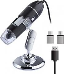 JOEBO Microscope Kit Adjustable 1600X 2MP 1080P 8 LED Digital Microscope USB Magnifier Electronic Stereo Microscope Lens Adapters(1600X)