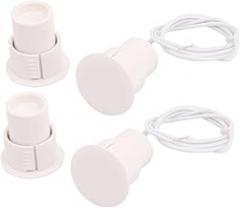 2Pcs Recessed Electronic security Wired Magnetic Contact Reed Electric Gate Switch Alarm Security White