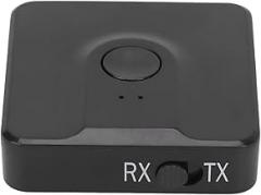 BT Transmitter Receiver, Wireless Audio Adapter with aptX LL for TV PC MP3 Player Home Theater, 2 in 1 Function, Compact Design, Built in Battery