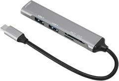 5 in 1 Type C Hub Docking Station,Slim Data USB Hub Extension Cable Multiple Port Multifunction Docking Station Electronic Adapter for Keyboard Mouse (Black)