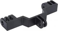 GLOGLOW Portable Electronic Device Mount Dual Motion Camera Mount Adapter for , Aluminum Alloy, Black, Dual Camera Setup, Adjustable Angle, Lightweight 30g for , Aluminum
