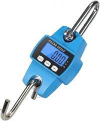 Hanging Scale, 300kg Crane Scale Electronic Stainless Steel Industrial Heavy Duty Hook Scales Digital LCD Hanging Loop Weight Balance Kg/lb/N High-Definition Display(Blue)