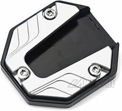 LeosHi Universal Electronic Motorcycle E-Bike Scooter Kickstand Extender Foot Side Stand Extension Pad Support Plate Anti-Skid Base (Color : Silver)