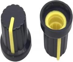 10PCS/lot Yellow Volume Control Rotary Knobs for 6mm Knurled Shaft Potentiometer Durable New 2025 Arrival High Reliable Electronic Component, Precision, Stable Performance