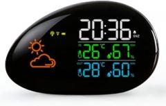 JSEIAJB Dynamic Weather Clock LED Electronic Alarm with Temperature and Humidity