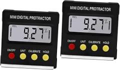 VILLCASE 1pc Mini Digital Inclinometer Angle Tool with Magnetic Base Portable Electronic Protractor for Accurate Tilt Measurements and Slope Readout Conversion