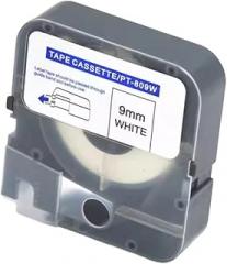 5Pcs 9mm White Label Tape Cassette PT-809W Compatible with Puty Electronic Lettering Machine