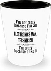 Amorfos Electronics Man. Technician Gifts - Electronics Manufacturing Technician Ceramic Shotglass - Funny Shot Glass For Electronics Man. Technician Hobbyists/Enthusiasts