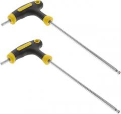 jojofuny 2pcs Handle Ball End Wrench Long Arm Key Tool Magnetized Head for Easy Screw Pickup for Automotive Woodworking and Electronic Applications