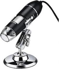Microscopes Equipment 1600X Digital Microscope 3 in 1 USB Electronic Microscope with 8 LEDs Zoom Camera Magnifier(Silver Bracket)