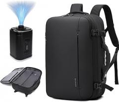 BANGE Air Compression System Backpack with electronic scaleVacuum Compression Travel Backpack,Expandable Backpacks with Pump for Airplanes (With Air Pump)