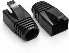 50PCS RJ45 Ethernet Cable Strain Relief Sleeve Cable Connector Cover for CAT8 CAT7 CAT6A (Outer Diameter: 7.0mm~8.5mm)(OD 7.5mm,Black)
