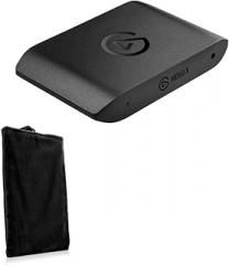 BoxWave Case Compatible with Elgato HD60 X - Velvet Pouch, Soft Velour Fabric Bag Sleeve with Drawstring - Jet Black