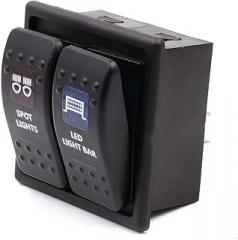 CARPRIE 2 Gang Rocker Switch Housing Clip Panel Assembly Holder for ARB Carling - (Color: Black)