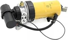 Fuel Filter Assembly with Electronic Pump 228-9130 2289130 3491063 349-1063 Compatible for CAT Excavator Fuel Water Separator