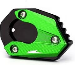Kickstand for Kawasaki ZX6R ZX10R 2009-2019 Motorcycle Foot Support Side Stand Cover CNC Support Plate Enlarger Pad Extension Pad (Color : Green)