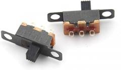 100pcs 5V 0.3 A Mini Size Black SPDT Slide Switch for Small DIY Power Electronic Projects