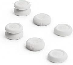 Skull & Co. Skin, CQC and FPS Thumb Grip Set Joystick Cap Analog Stick Cap for Nintendo Switch Pro Controller & PS5 / PS4 / Slim/Pro Controller- White, 3Pairs(6pcs)
