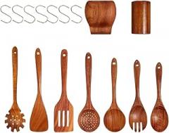 Aboiled Wooden Spoon Set - Non-Stick Kitchen Utensils for Cooking and Serving - Heat Resistant Wooden Spoons for Non-Stick Pans
