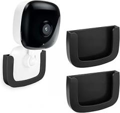 2 Pack Self-Adhesive Wall Mount Holder Fits for Kasa Smart Security Camera EC60,KC400,No Drilling Easy Installation Window Mount Camera Brackets fits for TP Link Smart Spot Camera,Black