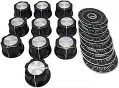10set=20pcs MF-A03 A03 Dial Knob WTH118 Adjustable Rotate Button Potentiometer Control Knobs + 0-100 Scale Plate Sheet New 2025 for Arrival High Reliable Electronic Component, Stable Performance