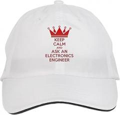 Makoroni Keep Calm and Ask an Electronics Engineer Hat Adjustable Cap, DesI49 White