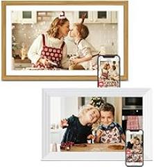 Frameo Digital Picture Frame 2 Pack, 1pc 10.1inch 1280 * 800 Digital Photo Frame 32GB Memory, 1pc 15.6 Inch Photo Frame Electronic 32GB Memory, 1920 * 1080 Touch Screen, Auto-Rotate, Share Photo Video