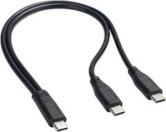 30cm USB C Charging Splitter Cable Quick Charging 1 to 2 Split Cord for Type C Phones and USB C Electronics