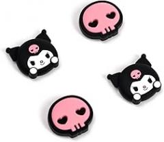 Cute Pocket Monsters Joycon Thumb Grip Caps Compatible with Nintendo Switch, Soft Silicone Joystick Cover for Nintendo Switch/OLED/Lite Controller, 4PCS (Skull & Troublemaker Rabbit)