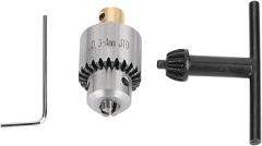 0.3 4mm JTO Taper Mounted Drill Chuck with Wrench for Lathe, Electronic Drill Gear Drill Chuck, Drill Chuck with Adapter for SDS Plus Holder