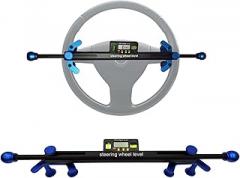 Digital Steering Wheel Level Aligner, Car Steering Wheel Level with Electronic Positioning Aid Meter, 19-37cm Adjustable, ±90°Measuring Range, 4 Measurement Modes, for Cars Repair
