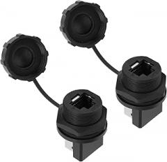 2 Pieces RJ45-180° RJ45 Connector Post-Board Outdoor Waterproof RJ45 Adapter IP67
