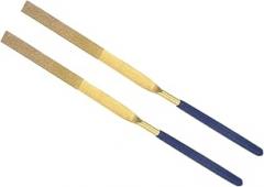 Needle File，Diamond Coated File, | 4mm Shank 160mm Length|, Titanium Flat Files Sharpening Tool - (Applications: for Metal Glass Stone), 2-Pieces