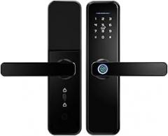 Waterproof Tuya Biometric Fingerprint Security Intelligent Smart WiFi APP Password Electronic Door Lock(Red 60)