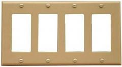 Morris 81778 Lexan Wall Plate, Midsize Decorative GFCI, 4 Gang, Ivory