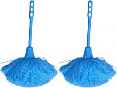2pcs Household Electrostatic Dust Remover Dusters with Handle, Blue Non-extendable Soft Cleaning Brushes for Home and Office Dusting Supplies