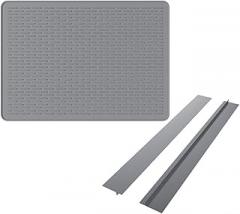 Foldable Silicone Dish Drying Mat - Heat Resistant Countertop Protector Kitchen Surfaces - 53x76cm ()(Gray-50*71cm)