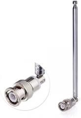 E-outstanding 7 Section Telescopic BNC Male Swivel Antenna,for TV FM Radio Scanners Remote Receivers,and Other Electronics Products
