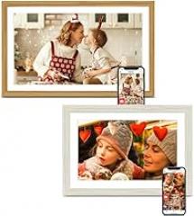 Frameo Digital Picture Frame 2 Pack, 1pc 10.1inch 1280 * 800 Digital Photo Frame 32GB Memory, 1pc 15.6 Inch Photo Frame Electronic 32GB Memory, 1920 * 1080 Touch Screen, Auto-Rotate, Share Photo Video