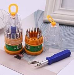 16-in-1 Precision Screwdriver Set, Electronics Repair Tool Kit, Miniature Magnetic Bit with Flexible Shaft for Cell Phones, Computers, Watches, Consoles, Doorbells, Electronics (12x4.3cm)