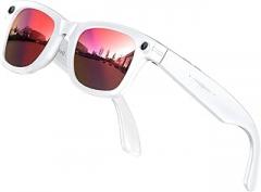 AI Smart Glasses with 4K Camera, 8MP HD Camera Glasses, 1080P Audio -Video Recording Bluetooth Glasses, Voice Assistant, Real-Time Translation White