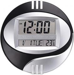 Display Digital Wall Electronic Clock LCD Moderne Calendar LED Bracket Watch Mute of Home Office Decoration (Color : D)