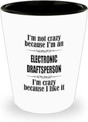 Amorfos Electronic Draftsperson Gifts - Electronic Draftsperson Ceramic Shotglass - Funny Shot Glass For Electronic Draftsperson Hobbyists/Enthusiasts